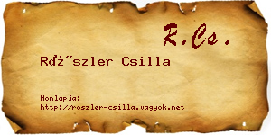 Röszler Csilla névjegykártya